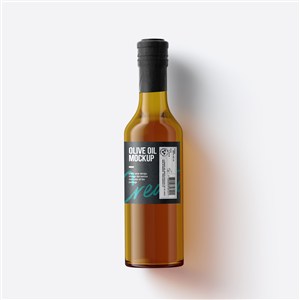 玻璃瓶简约创意橄榄油包装样机