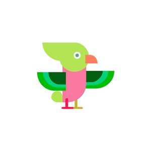彩色小鸟图标服装公司矢量logo素材