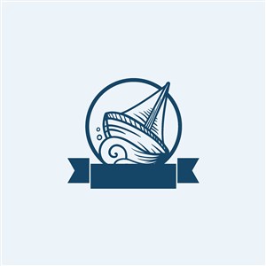 船图标轮船旅游矢量logo素材