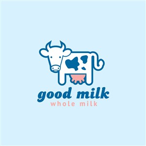 鲜奶乳制品公司矢量logo设计素材