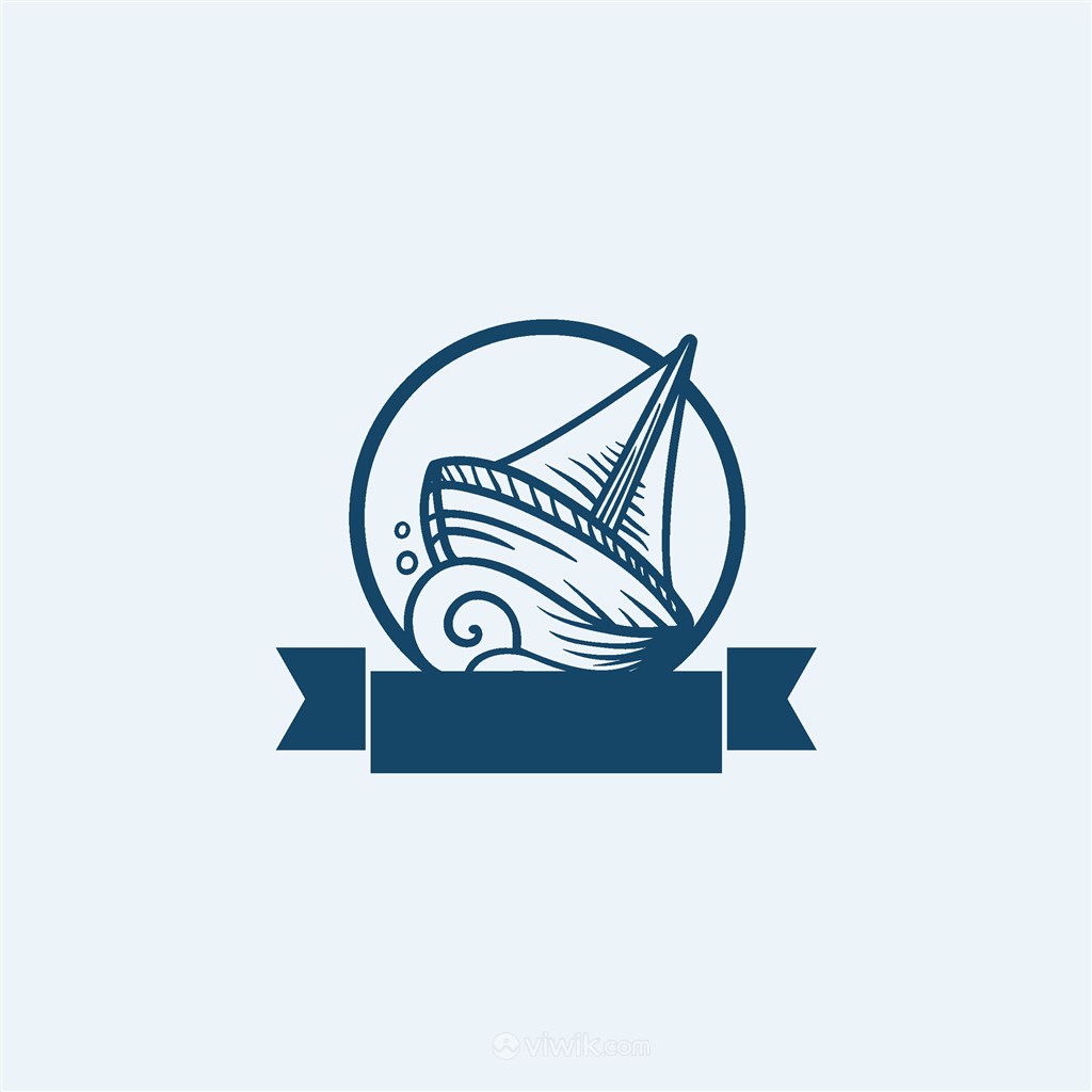 船图标轮船旅游矢量logo素材