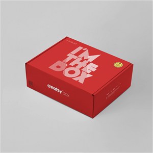 红色纸盒创意礼品包装样机