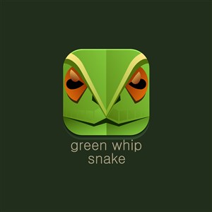 绿鞭蛇图标设计传媒logo素材