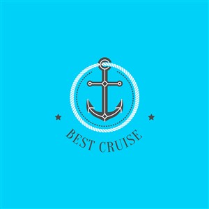船锚矢量图标乘船旅游矢量logo设计素材