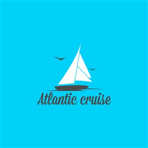 游轮图标海上旅游环球航行矢量logo设计素材