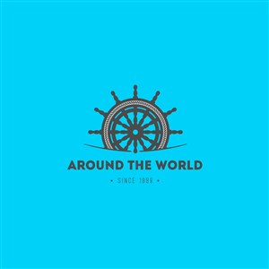环球旅游矢量logo设计素材船舵图标