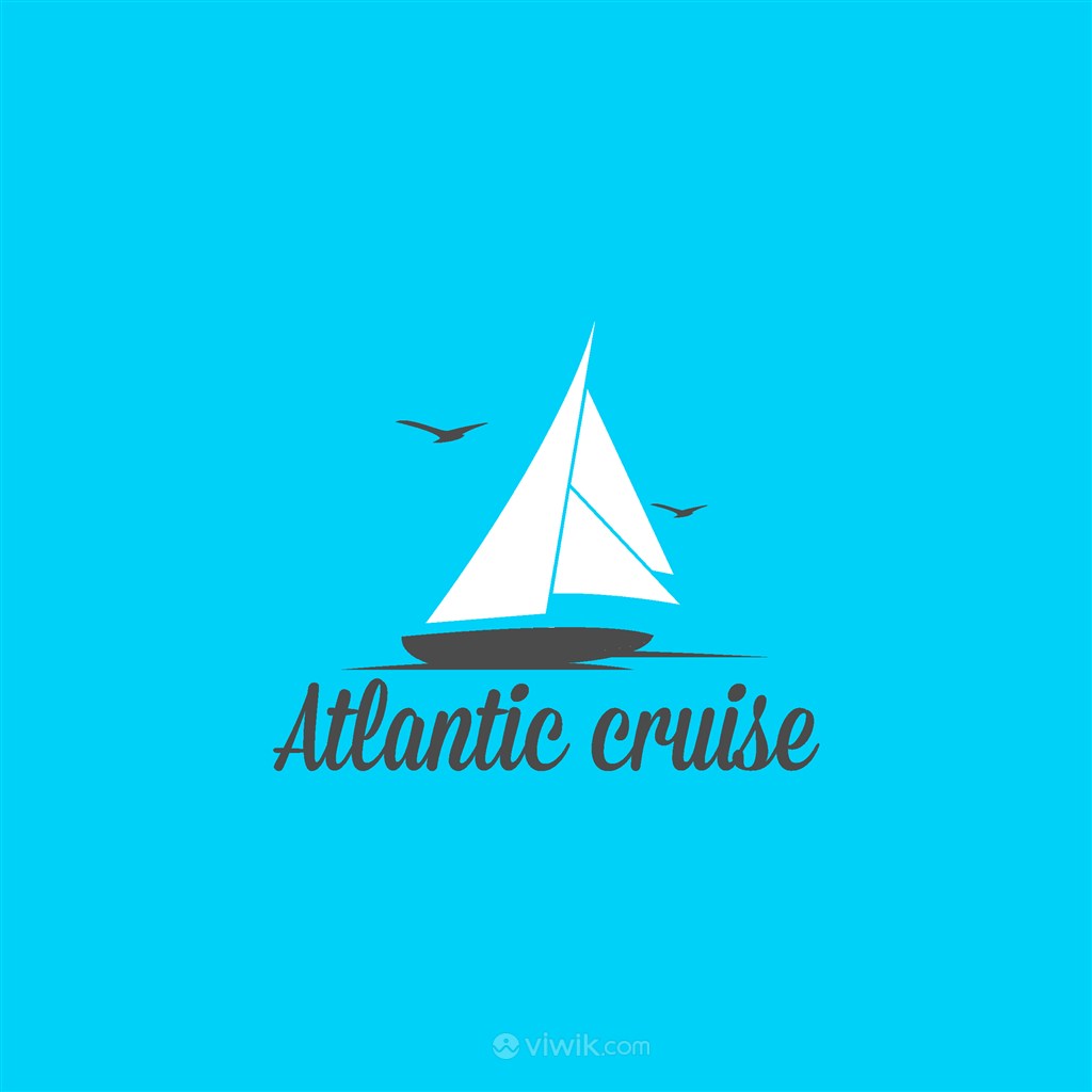 游轮图标海上旅游环球航行矢量logo设计素材