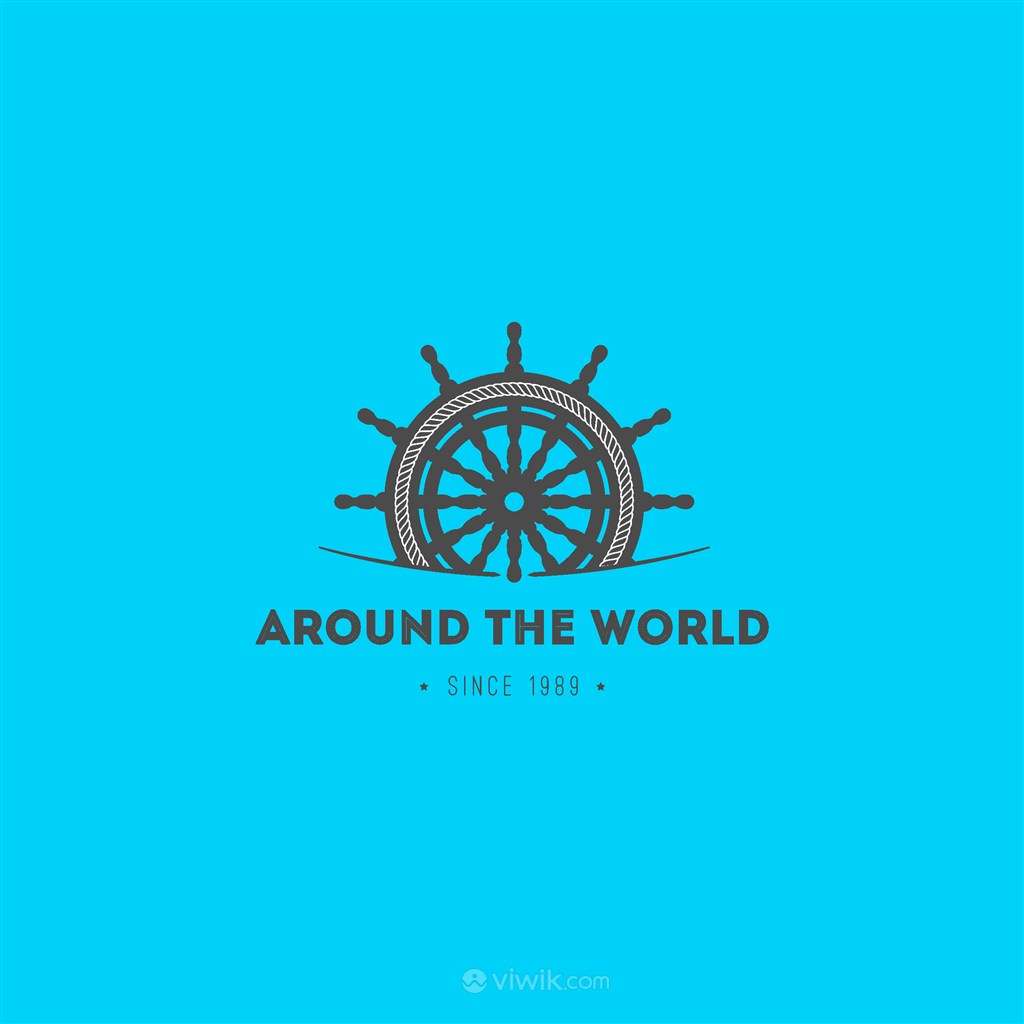 环球旅游矢量logo设计素材船舵图标
