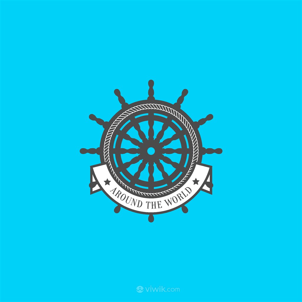 环游世界矢量logo设计素材船锚图标