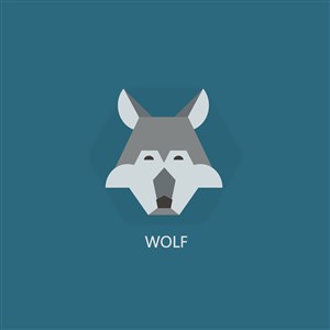 狼矢量图标服装公司logo素材