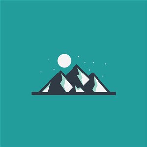 登山運動野外露營矢量logo設計素材