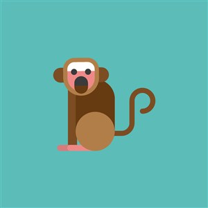 猴子矢量图标服装公司logo素材