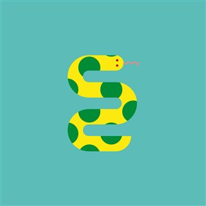 黄绿色蛇矢量logo图标