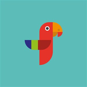彩色鹦鹉图标家居地产公司矢量logo素材