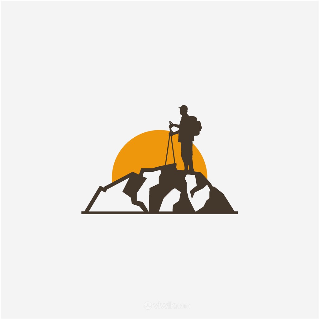 户外登山运动矢量logo设计素材