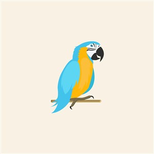 鹦鹉矢量图标宠物店logo设计素材