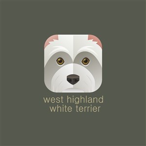 西部高地白梗图标宠物店矢量logo素材