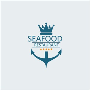 海鲜水产店矢量logo设计素材