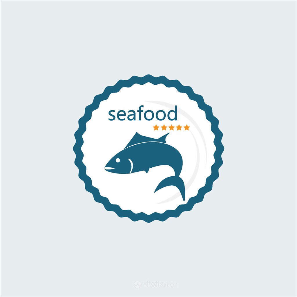 海鲜店餐饮店矢量logo设计素材