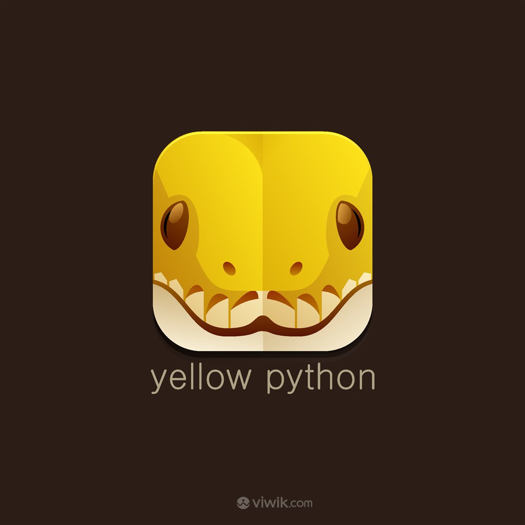 黄色蟒蛇图标动物园logo素材