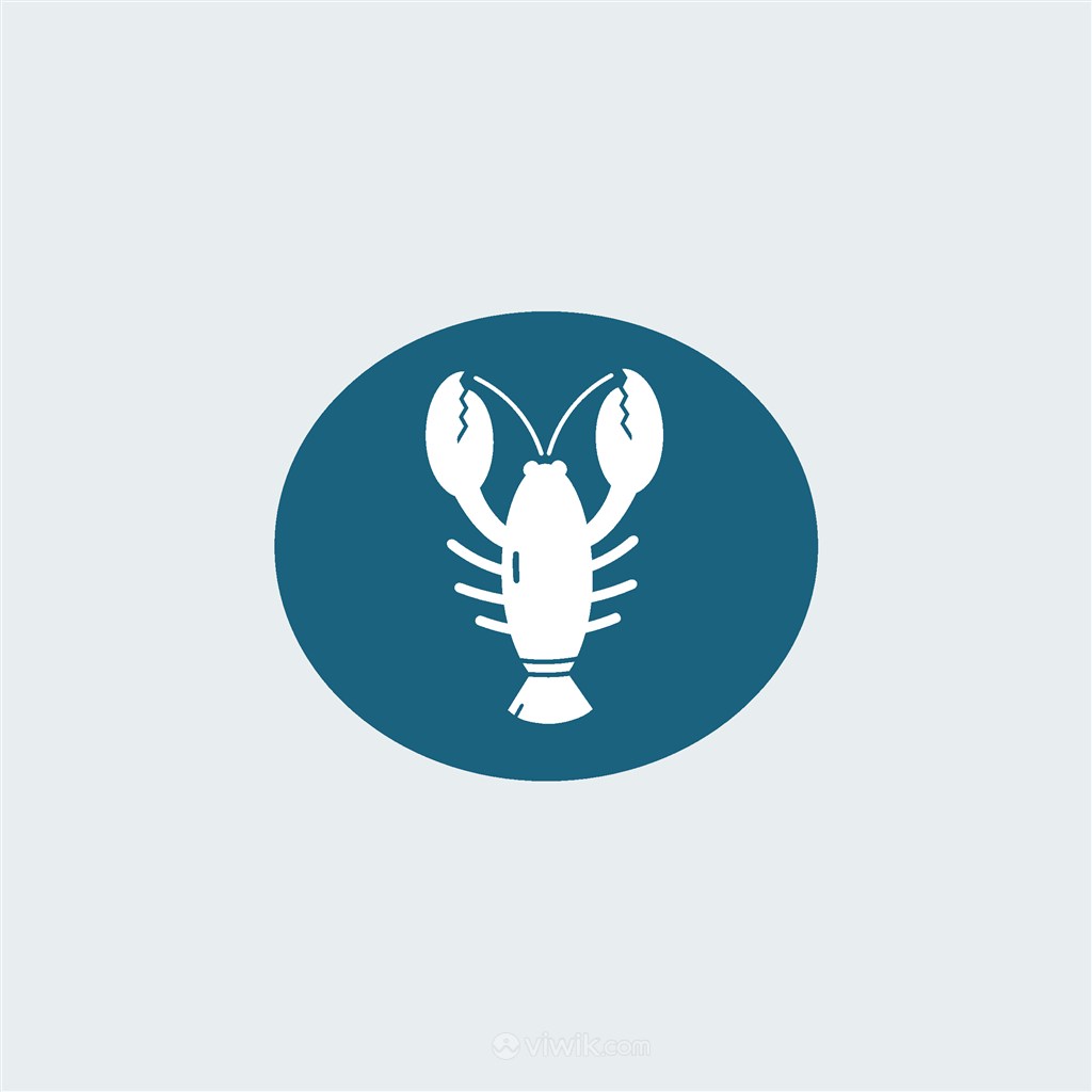 小龙虾图标餐饮公司矢量logo素材