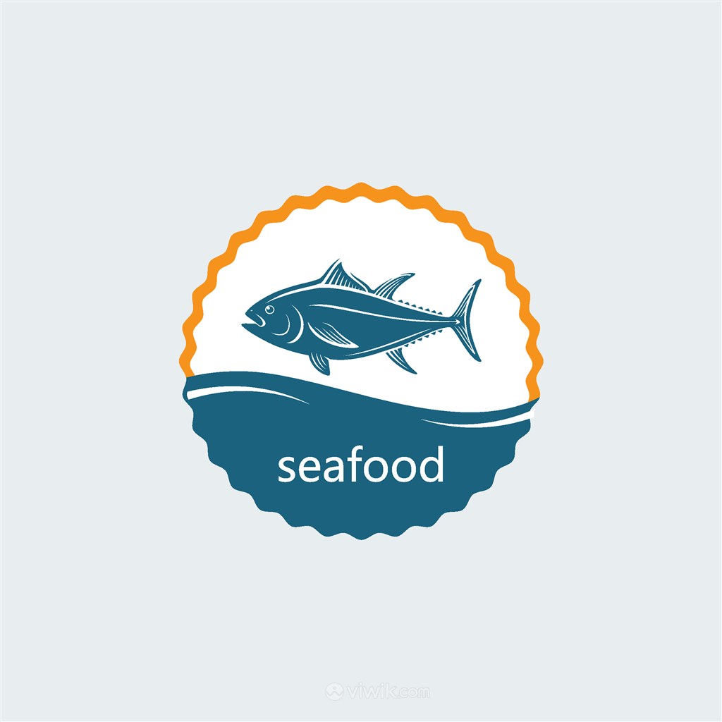 鱼图标餐饮公司矢量logo素材