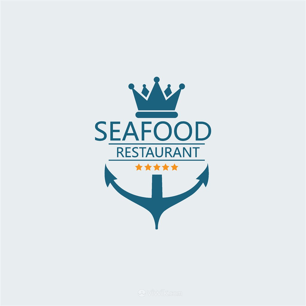 海鲜水产店矢量logo设计素材