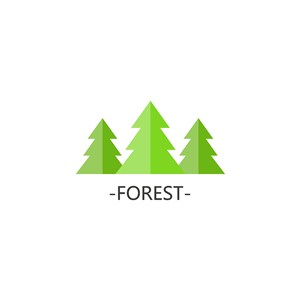 森林矢量图标环保logo素材