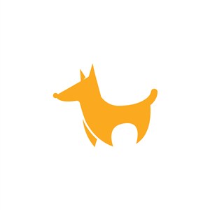 黄色小狗矢量logo设计素材