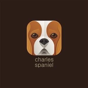 查尔斯猎犬图标狩猎活动矢量logo素材
