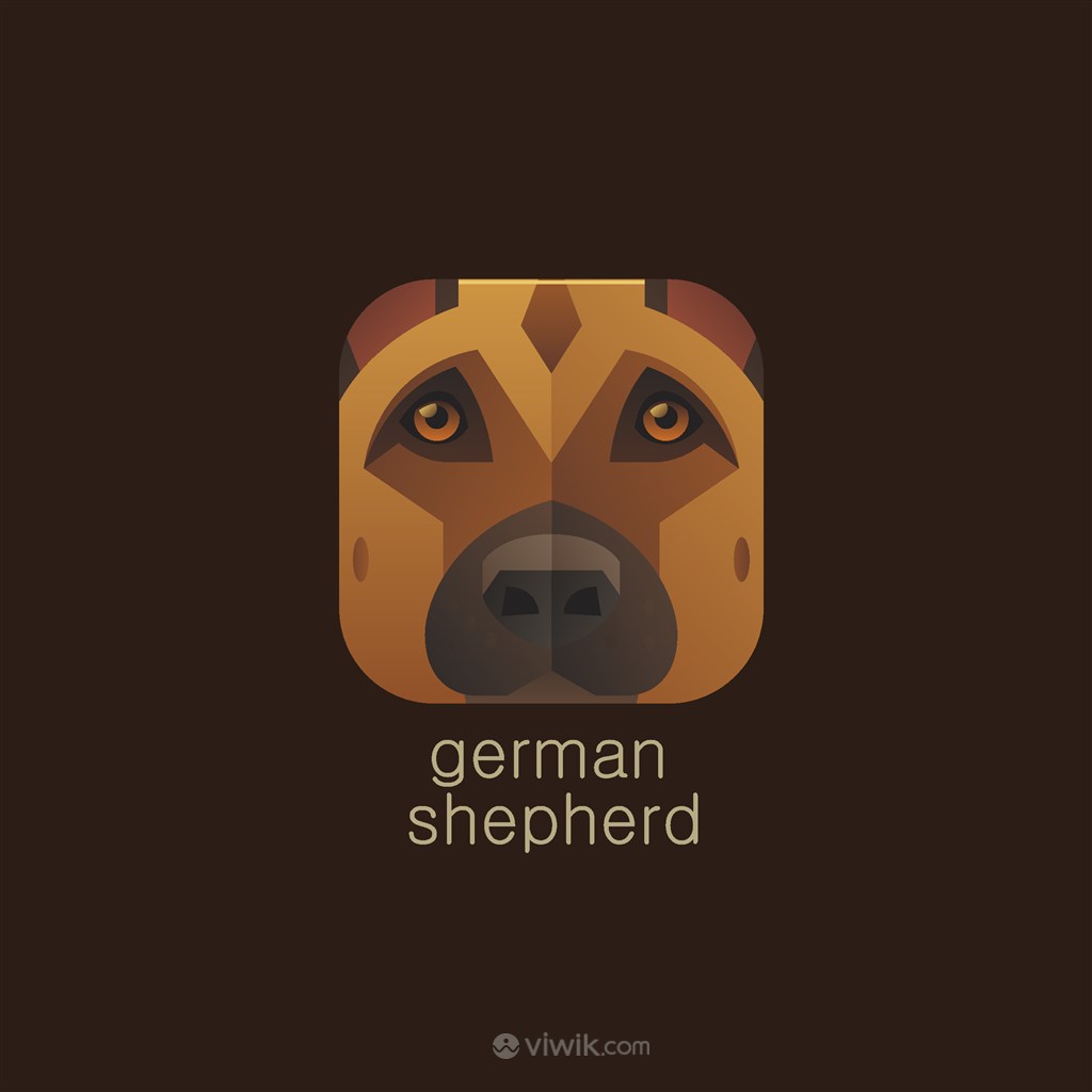 德国牧羊犬矢量图标运动休闲logo素材