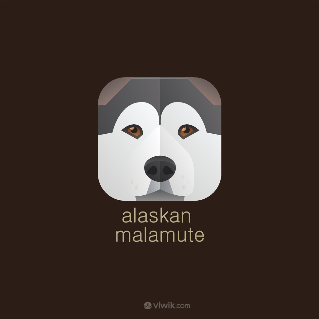 阿拉斯加犬矢量图标雪橇运动矢量logo素材