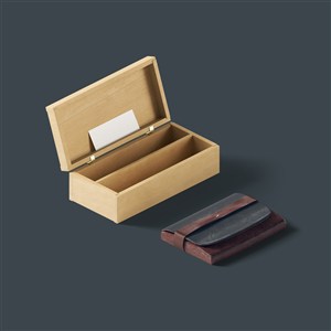 木盒笔记本样机素材