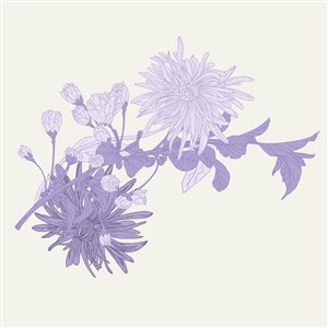 请柬海报紫色花卉背景素材