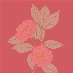 请柬海报红色花卉背景素材