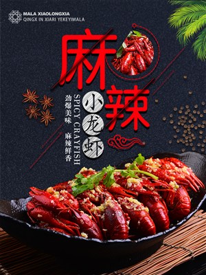 美食麻辣小龙虾宣传海报