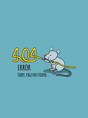 创意404页面咬坏电线的老鼠矢量图