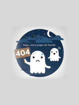 创意404页面幽灵矢量素材