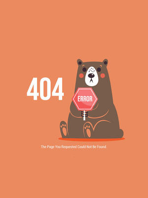 创意404错误页面坐姿棕熊矢量素材