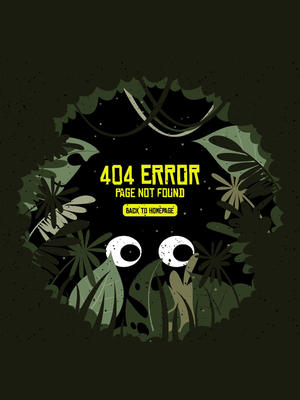 创意404错误页面躲藏的怪兽矢量图 