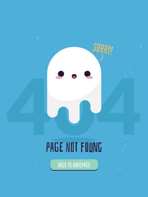 可爱404错误页面幽灵矢量素材
