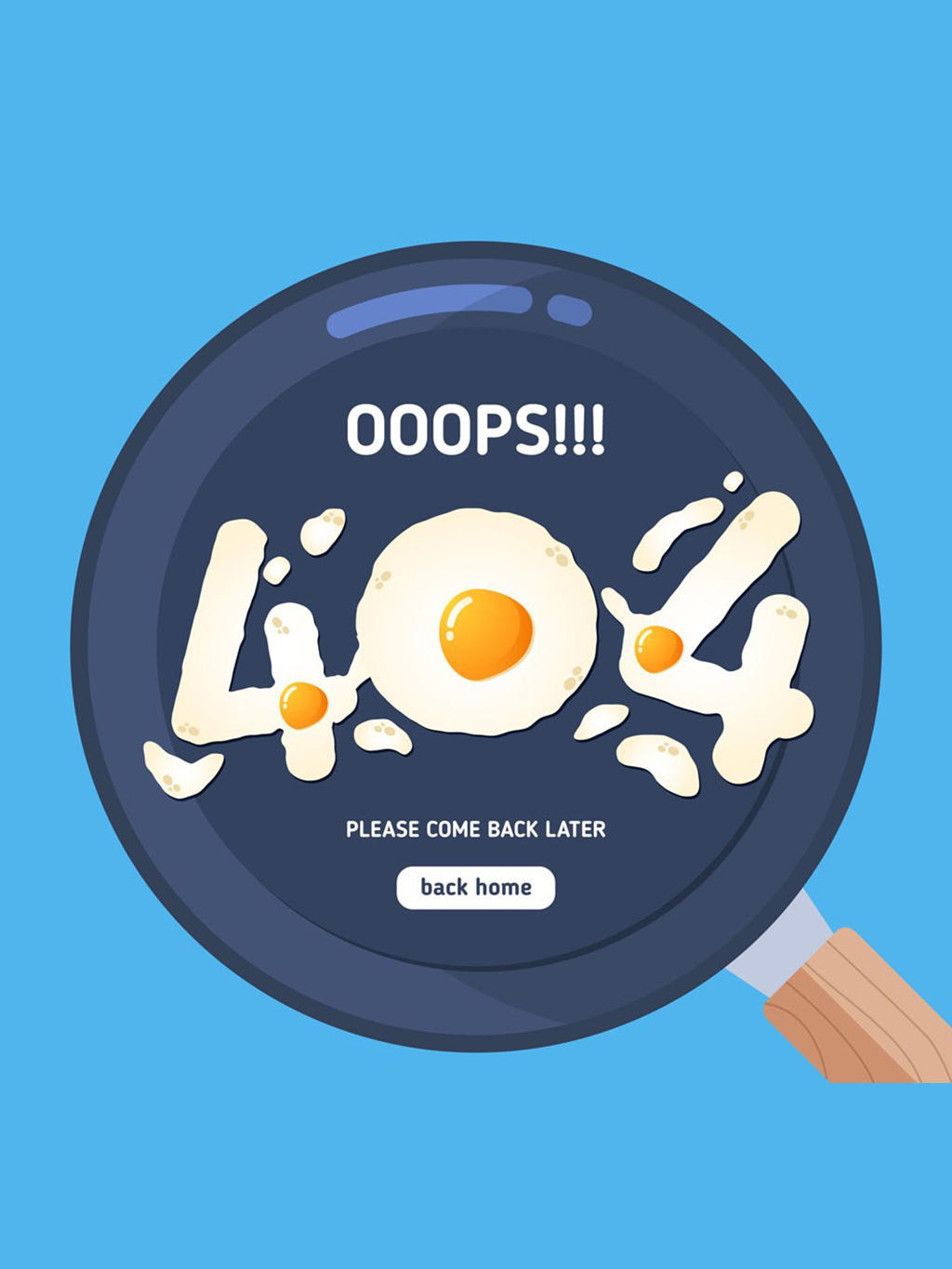 创意404错误页面煎鸡蛋矢量素材 