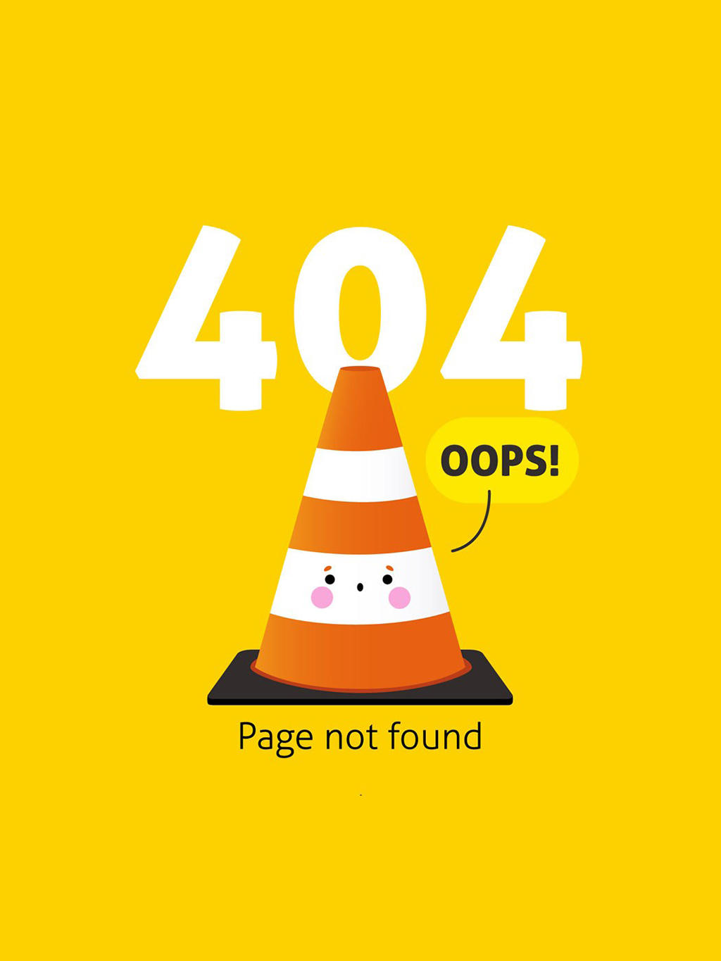 创意404错误页面橡胶隔离锥矢量素材