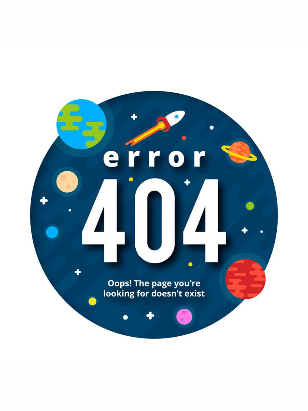 创意404错误页面太空矢量素材