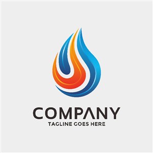水火矢量图标企业logo素材