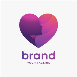 女人爱心标志设计母婴品牌矢量logo