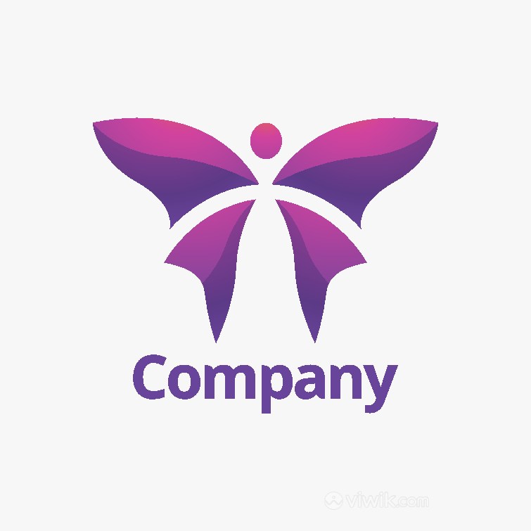 蝴蝶图标美容机构矢量logo设计素材