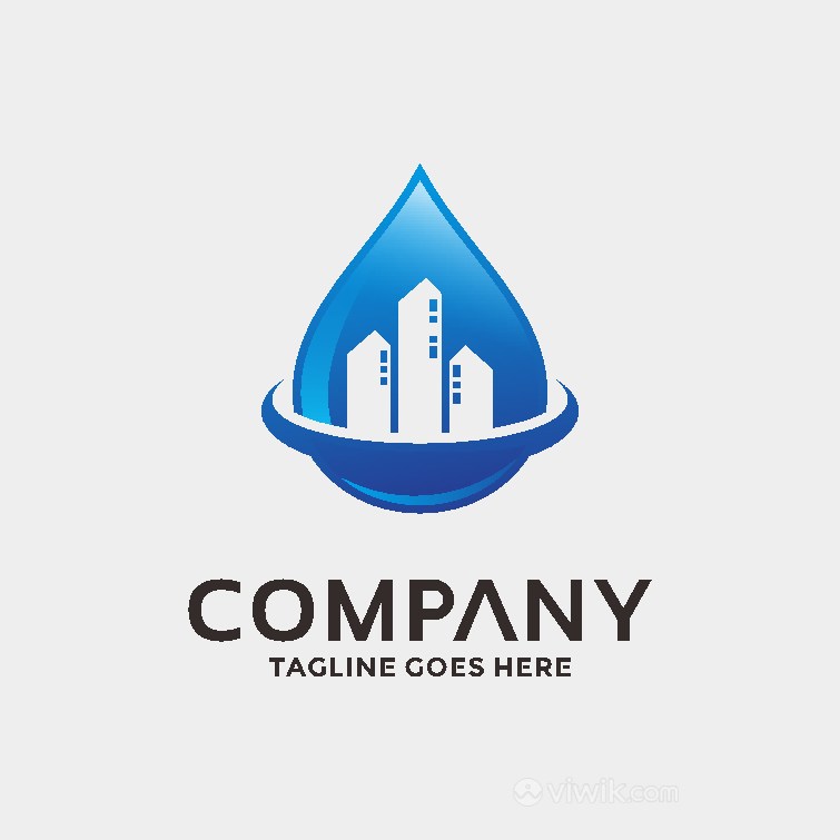 水滴建筑图标环保logo设计素材