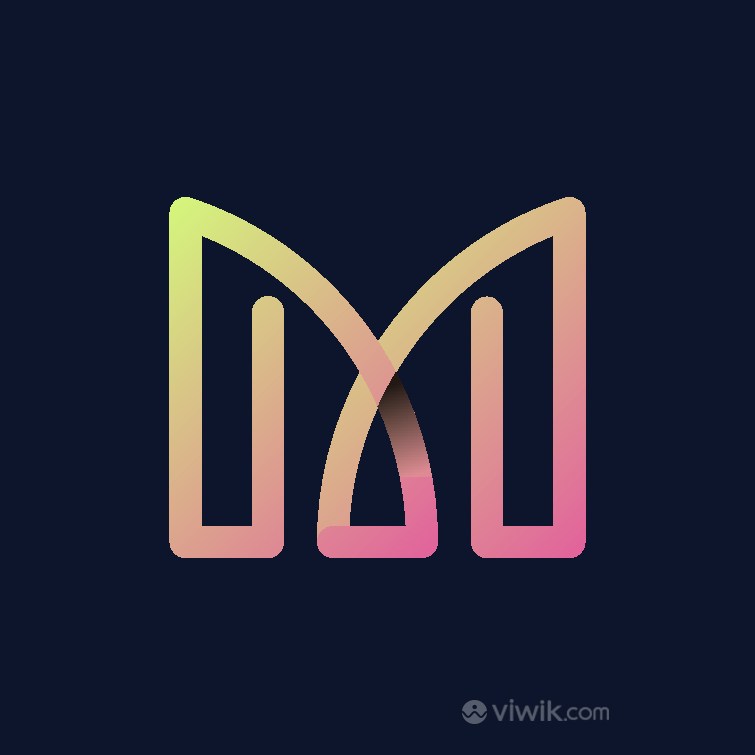 炫彩字母M标志设计logo素材