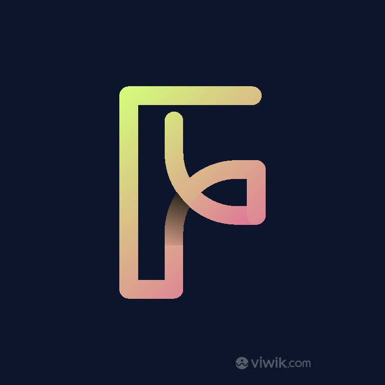 炫彩字母F标志设计logo素材